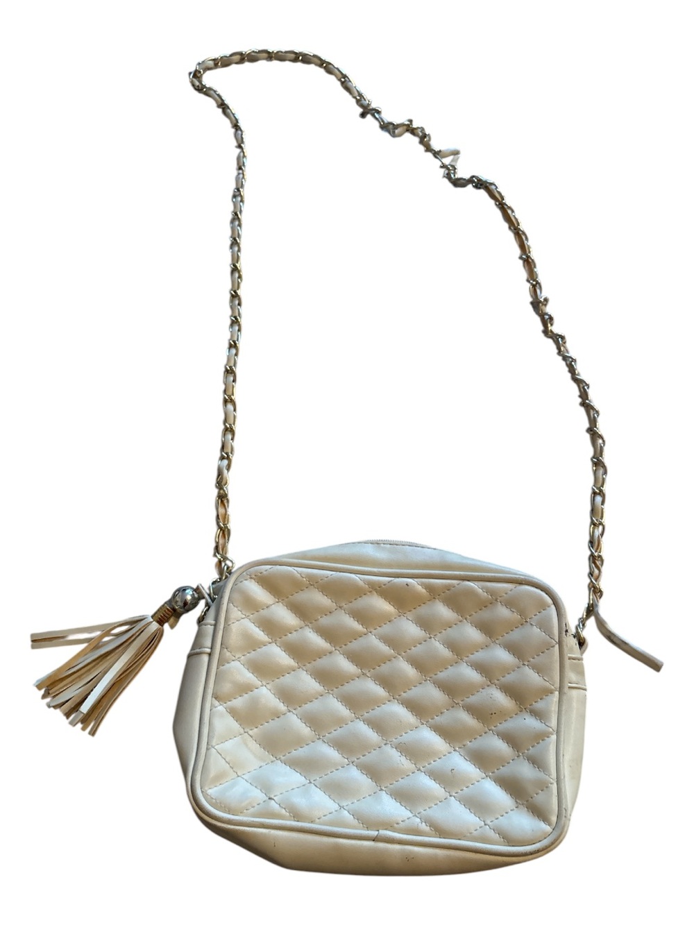Chateau Quilted Mini Crossbody Purse Ivory